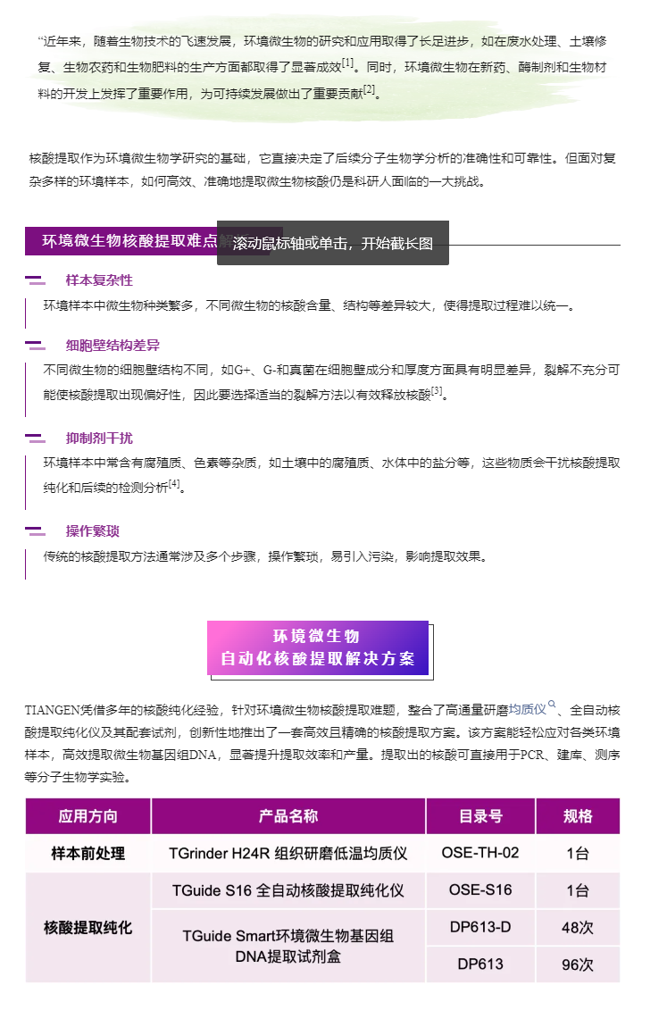環境微生物核酸提取新時代！一鍵破解提取難題！